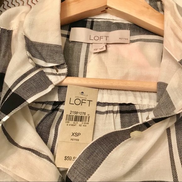 LOFT plaid button down NWT - Picture 3 of 6
